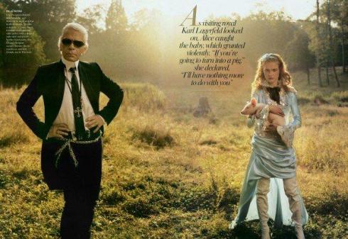 alice in wonderland with Karl Lagerfeld