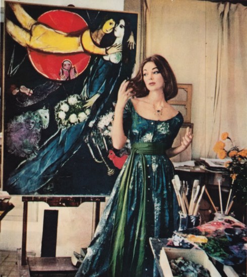 Claire McCardell dress with print designed by Marc Chagall, 1955