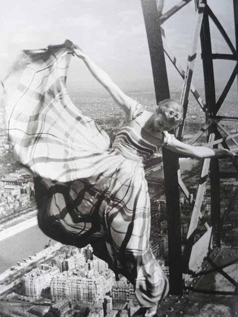 Eiffel Tower by Erwin Blumenfeld for Vogue magazine, 1939. Lucien Lelong dress