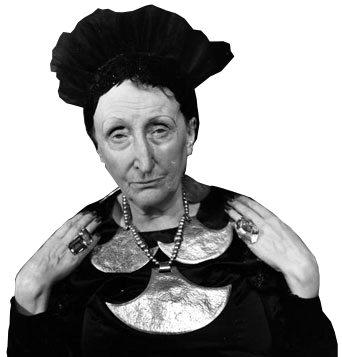 Edith Sitwell wearing her 'Aztec' neckalce