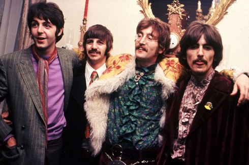 BEATLES in their Apple offices in Saville Row, London, for  the launch of Sgt Pepper in June 1967