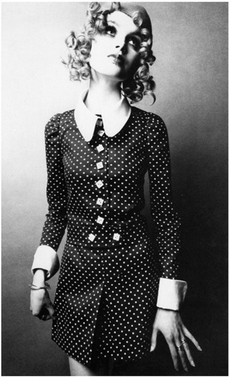 Madeleine Smith in polka-dot minidress by Bib