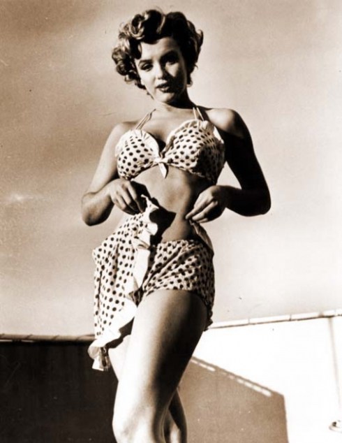 Marilyn Monroe in polka dot bikini