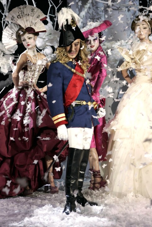 John Galliano at the catwalk after a Dior Couture show