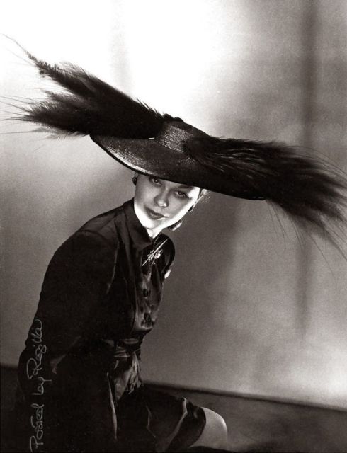 Schiaparelli hat modeled by Lud photograph by Horst 1946