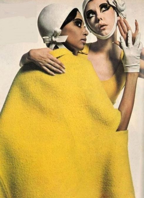 Donyale Luna, Peggy Moffit and Moyra Swann for UK Vogue 1966
