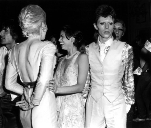 Bianca Jagger with David & Angie Bowie