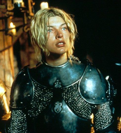 Milla Jovovich as Joan of Arc from the Luc Besson movie.