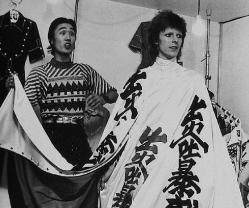 David Bowie and Kansai Yamamoto in Japan, 1973