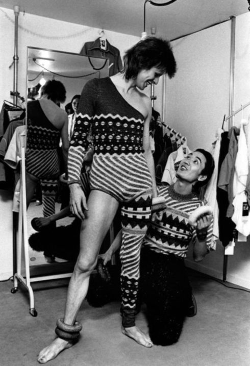 David Bowie and Kansai Yamamoto in Japan, 1973