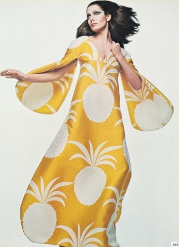 vintage pineapple print maxi Gian Paolo Barbieri 1969 Vogue Italia