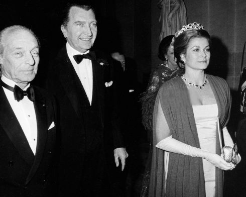 Baron Guy de Rothschild, curator of the Versailles gerald van der Kemp and Grace Kelly