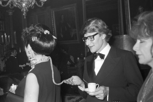 Yves Saint Laurent at a pre-party at Maxim’s held by Baron Alexis  de Redé.